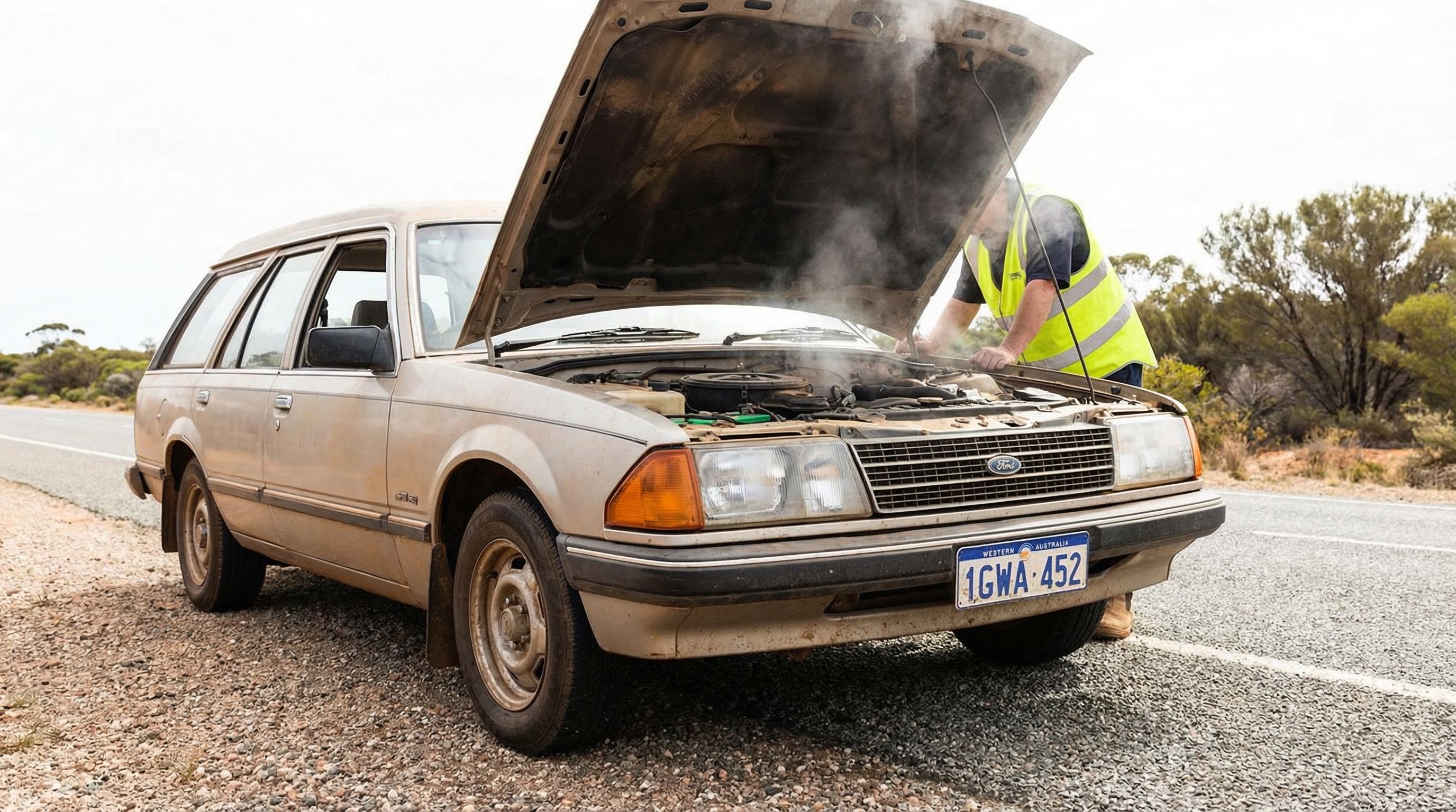 Accident scene with tow truck